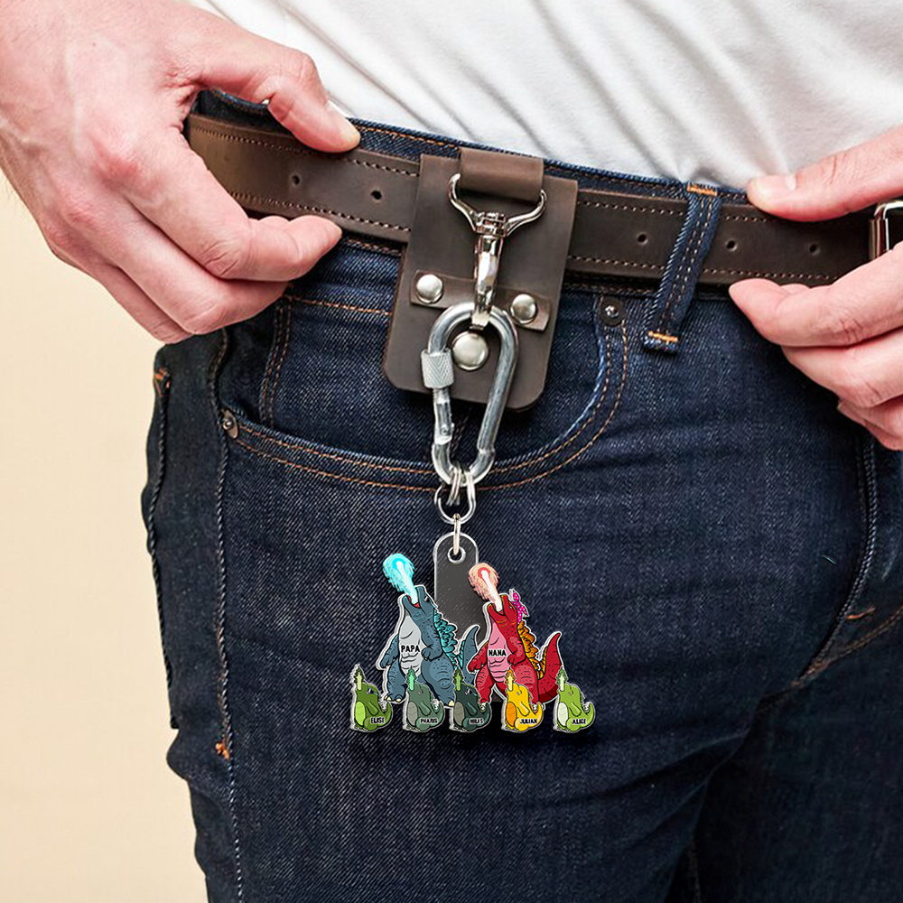 “Family is where life begins and love never ends” - Personalized Keychain for Families - Custom Gift for Dad, Grandpa, and Loved Ones Keychains PopCulturePrints