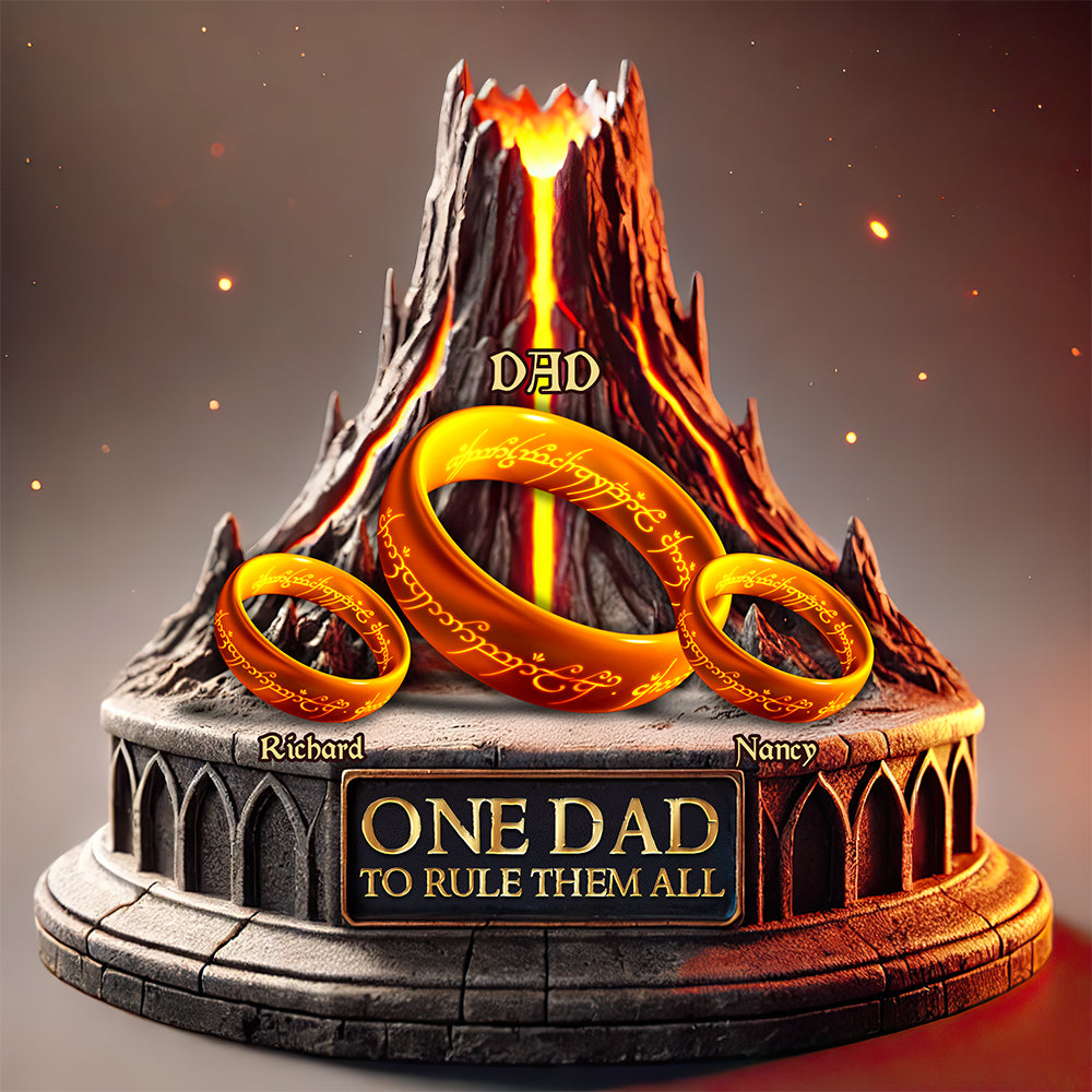One Dad to Rule Them All - Personalized Acrylic Plaque for Dads Shaped Plaques PopCulturePrints