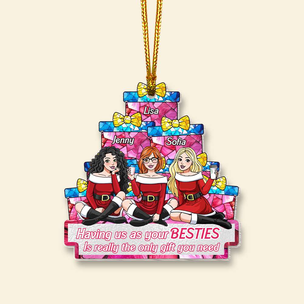 Personalized Best Friends Christmas Ornament - Custom Name Gift