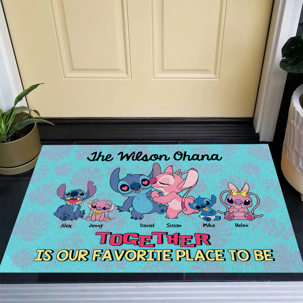 Custom Family Alien Doormat - Together is Our Favorite Place Doormat PopCulturePrints