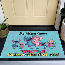 Load image into Gallery viewer, Custom Family Alien Doormat - Together is Our Favorite Place Doormat PopCulturePrints
