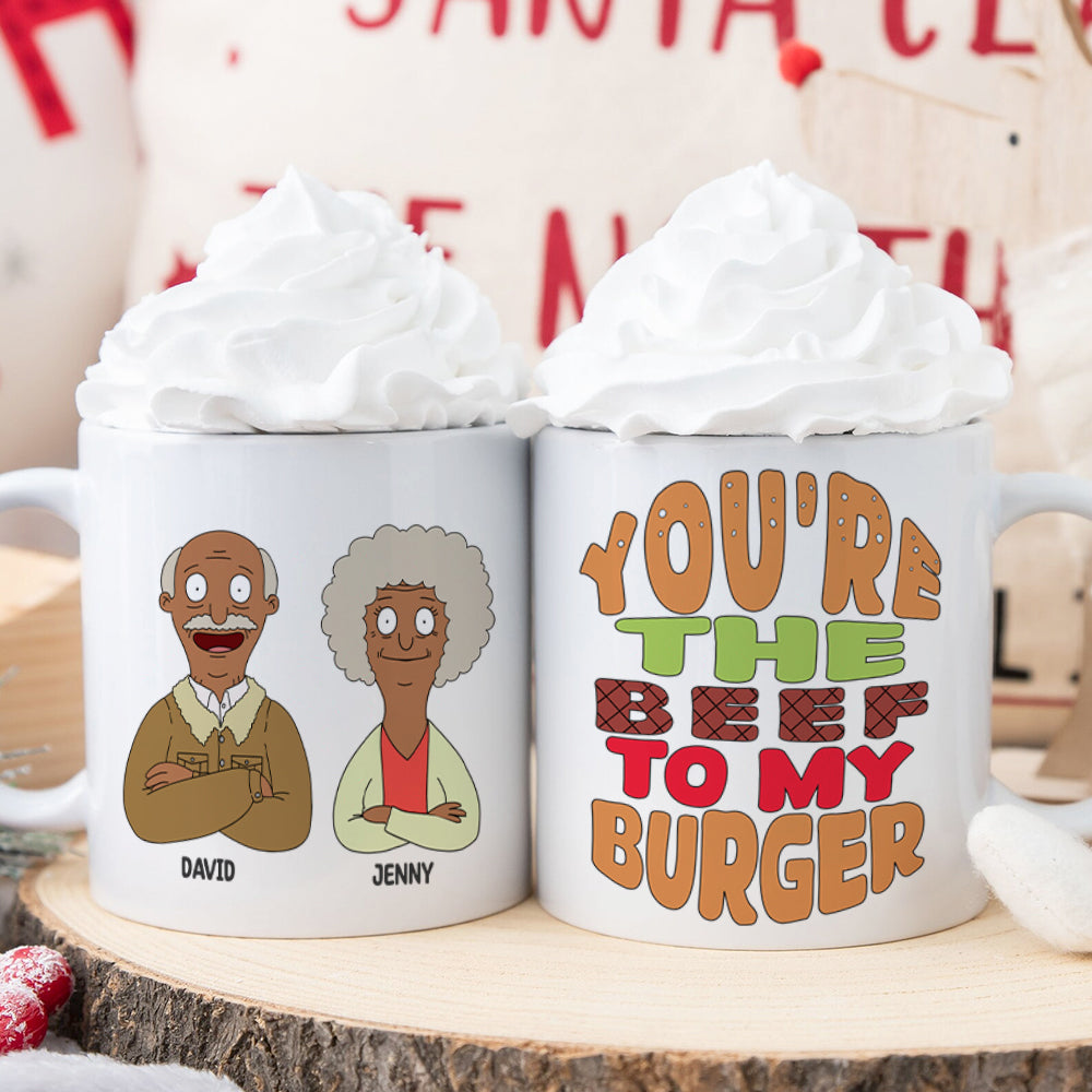 Personalized Couple Coffee Mug Set - You're the Beef to My Burger