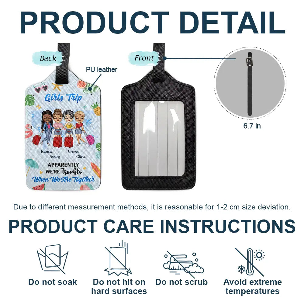 Besties Trip - Personalized Luggage Tag Luggage Tag PopCulturePrints