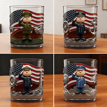 Load image into Gallery viewer, Salute to Service: Personalized Military Forces Veteran Drinking Glass Glass PopCulturePrints

