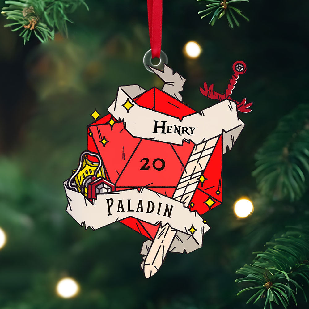 Personalized Fantasy RPG Fan Ornament - Custom Name & Class