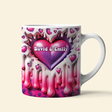 Load image into Gallery viewer, Personalized 3D Heart Coffee Mug for Couples Coffee Mug PopCulturePrints
