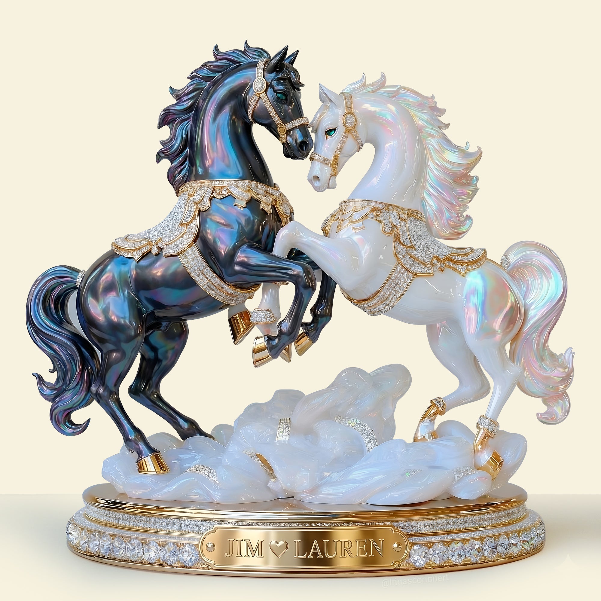 “Celebrate Your Love with a Touch of Elegance” - Luxury Horse Couple Light Box, Personalized Gift for Couples & Horse Lovers Light Box PopCulturePrints