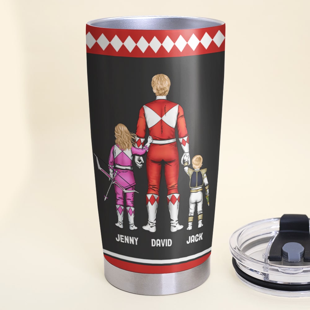 Personalized Hero Dad Tumbler - Customizable Names