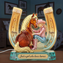 Load image into Gallery viewer, Just a Girl Who Loves Horses - Personalized Horse Girl Acrylic Light Box Light Box PopCulturePrints
