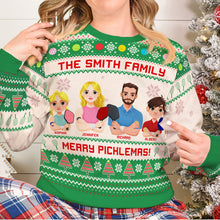 Load image into Gallery viewer, Personalized Christmas Gifts For Family Love Pickleball Ugly Sweater 01KAQN041024PA
