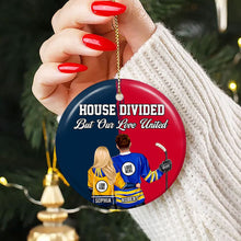 Load image into Gallery viewer, Custom Ice Hockey Couple Christmas Ornament | House Divided, Love United | Valentine&#39;s Day Gifts Ornament PopCulturePrints
