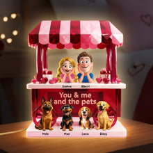Load image into Gallery viewer, “You &amp; Me and Our Furry Friends” - Couples Sweet Little Pet Gang Light Box - Personalized Gift for Pet Lovers Light Box PopCulturePrints
