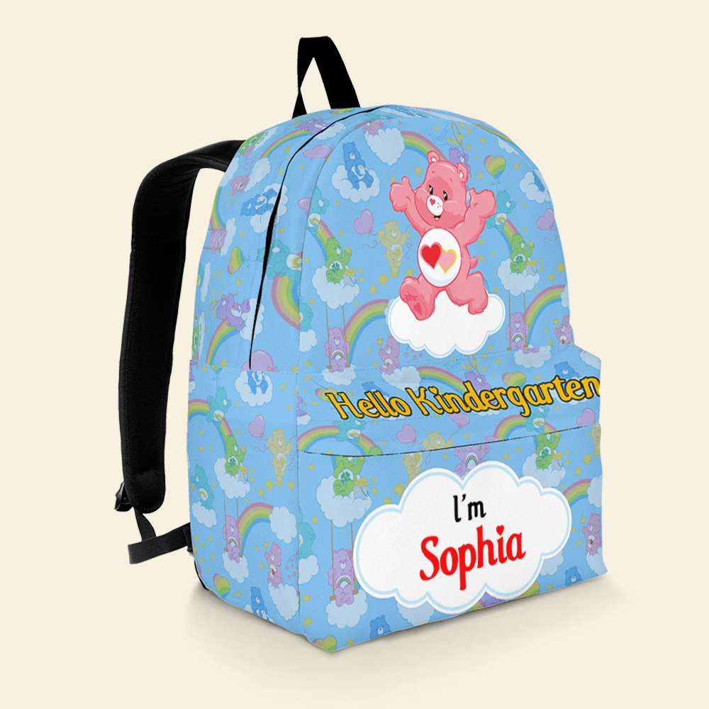 Personalized Kids Cartoon Animal Backpack - Hello Kindergarten - Custom Name