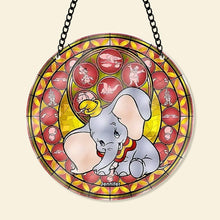 Load image into Gallery viewer, Personalized Christmas Suncatcher Ornament - Elephant Cartoon Design
