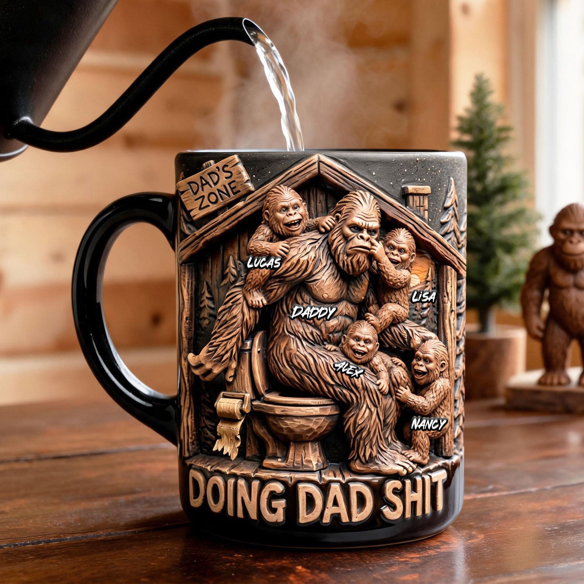 "Celebrate Dad's Rare Personal Space: A Fun Magic Mug!" - Custom Gift for Dads and Grandpas Coffee Mug PopCulturePrints