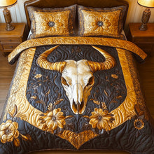 Load image into Gallery viewer, Western Cow Skull Quilt Bedding Set - Unique &amp; Personalized Blanket PopCulturePrints
