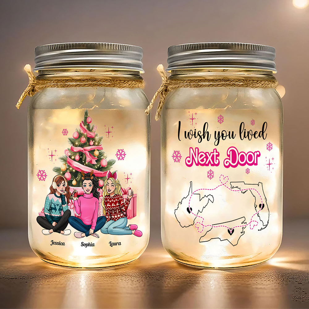 Personalized Christmas Friend Jar Light Gift Drink Jar PopCulturePrints