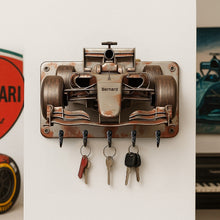 Load image into Gallery viewer, &quot;Rev up your passion with every key!&quot; - Racing Car Key Hanger, Personalized Gift for Racing Fans Wood Sign PopCulturePrints
