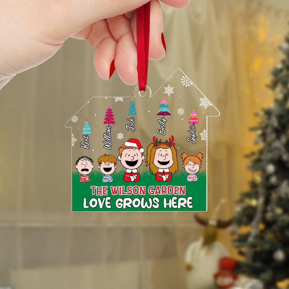 Personalized Family Christmas Ornament – Love Grows Here