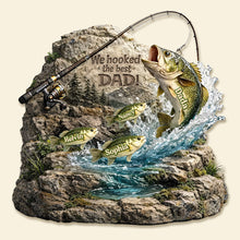 Load image into Gallery viewer, We Hooked The Best Daddy - Personalized Acrylic Plaque for the Best Dad Shaped Plaques PopCulturePrints
