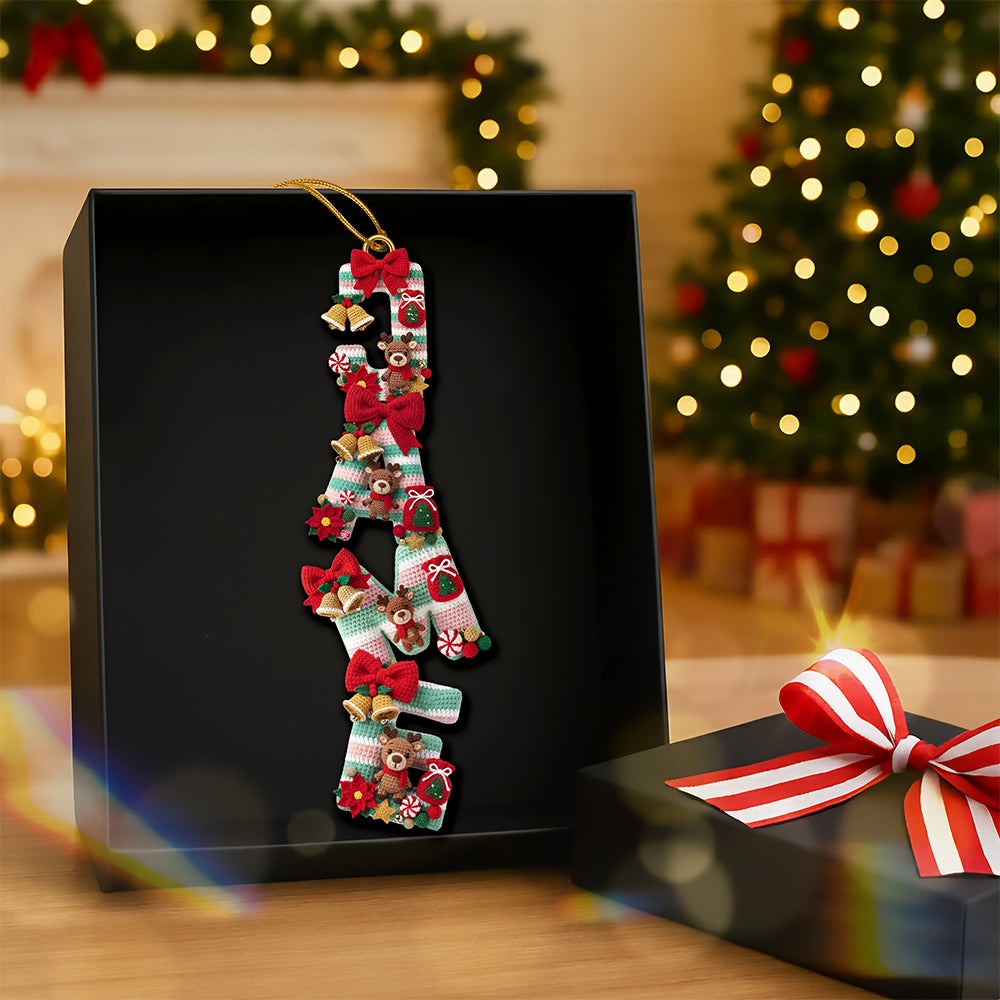 "Celebrate the Season with Custom Touch!" - Crochet Reindeer Alphabet Ornament - Personalized Christmas Gifts Ornament PopCulturePrints