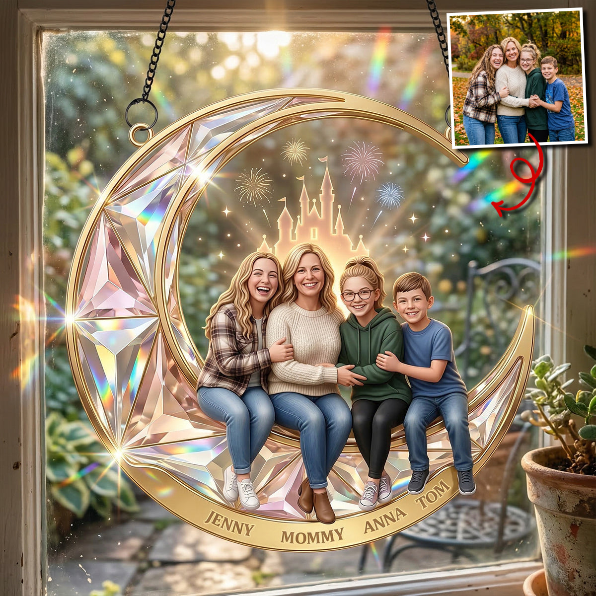 “Capture Your Family's Love” - Custom Photo Family Suncatcher - Personalized Gifts for Loved Ones Ornament PopCulturePrints