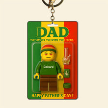 Load image into Gallery viewer, Dad: The Smoker. The Myth. The Legend. - Personalized Keychain for Father&#39;s Day Keychains PopCulturePrints
