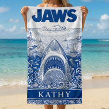 Load image into Gallery viewer, Ancient Shark Toile De Jouy Beach Towel, Personalized Gifts 03qhti180726 Beach Towel PopCulturePrints
