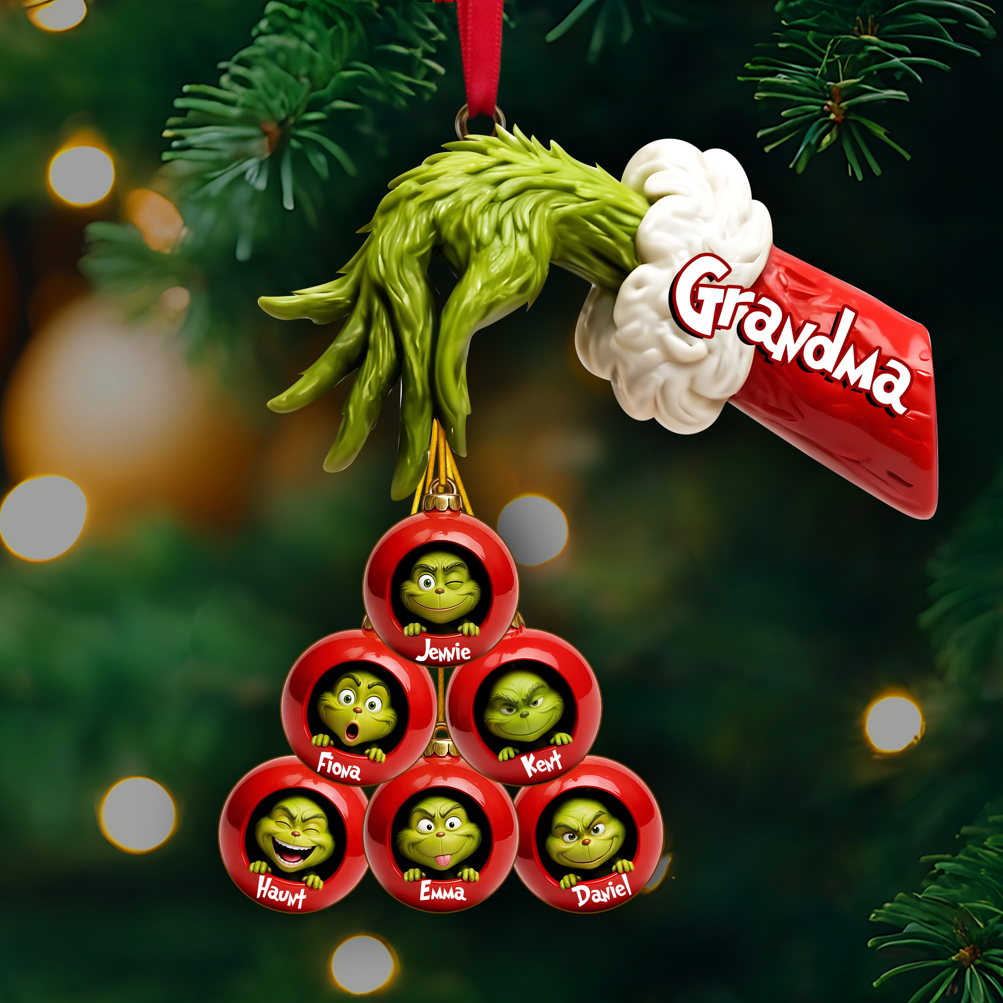 “Celebrate Family Joy with Our Green Monster Ornament” - Personalized Christmas Ornament for Family - Ideal Gift for Loved Ones Ornament PopCulturePrints