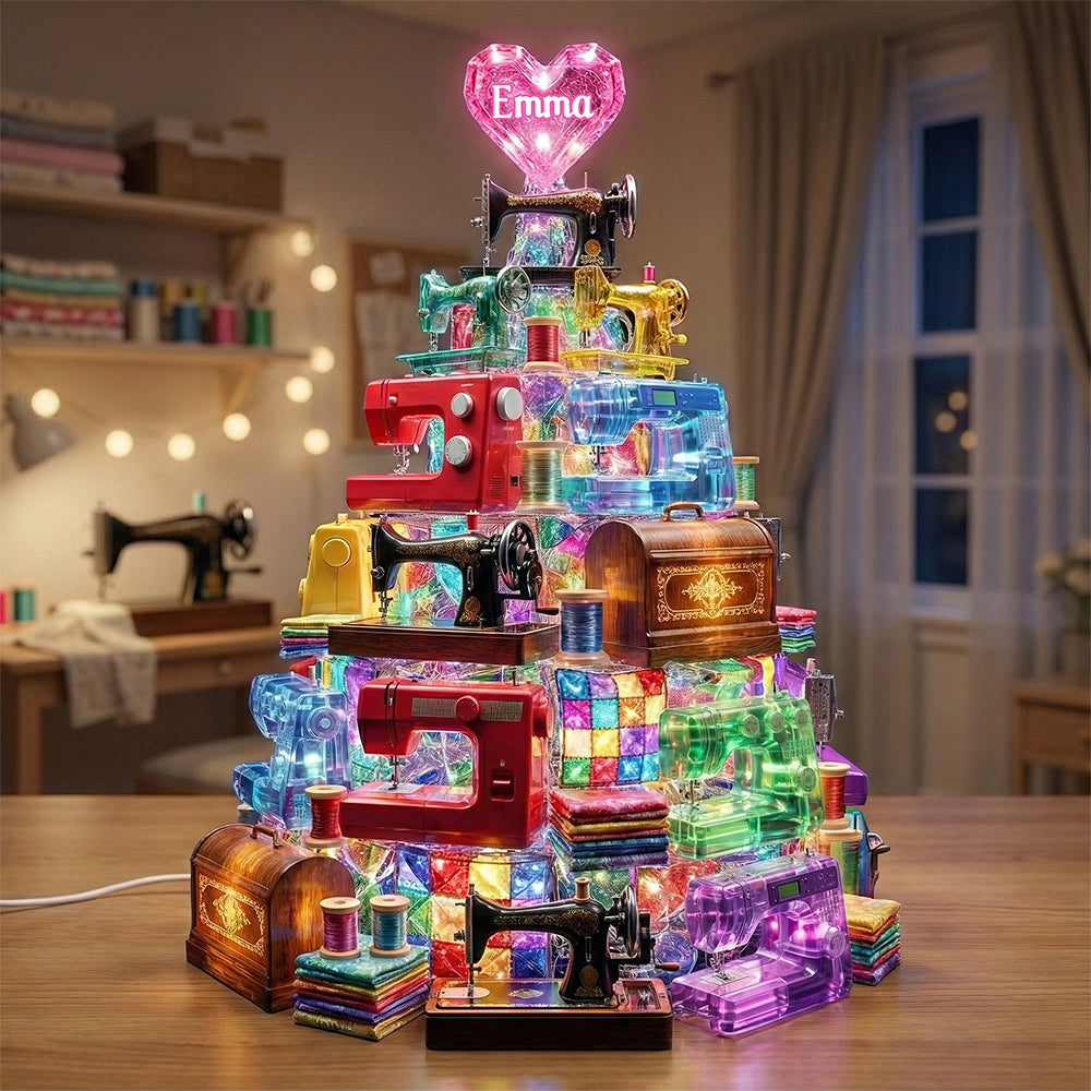 Personalized Sparkle Sewing Machine Light Box: A Unique Gift for Sewing Enthusiasts Light Box PopCulturePrints
