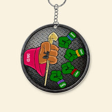 Load image into Gallery viewer, Custom Dad Keychain - Fist Bump Design Keychains PopCulturePrints
