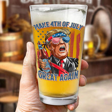 Load image into Gallery viewer, Patriotic July 4th Personalized Beer Glass for Men Beer Glasses PopCulturePrints
