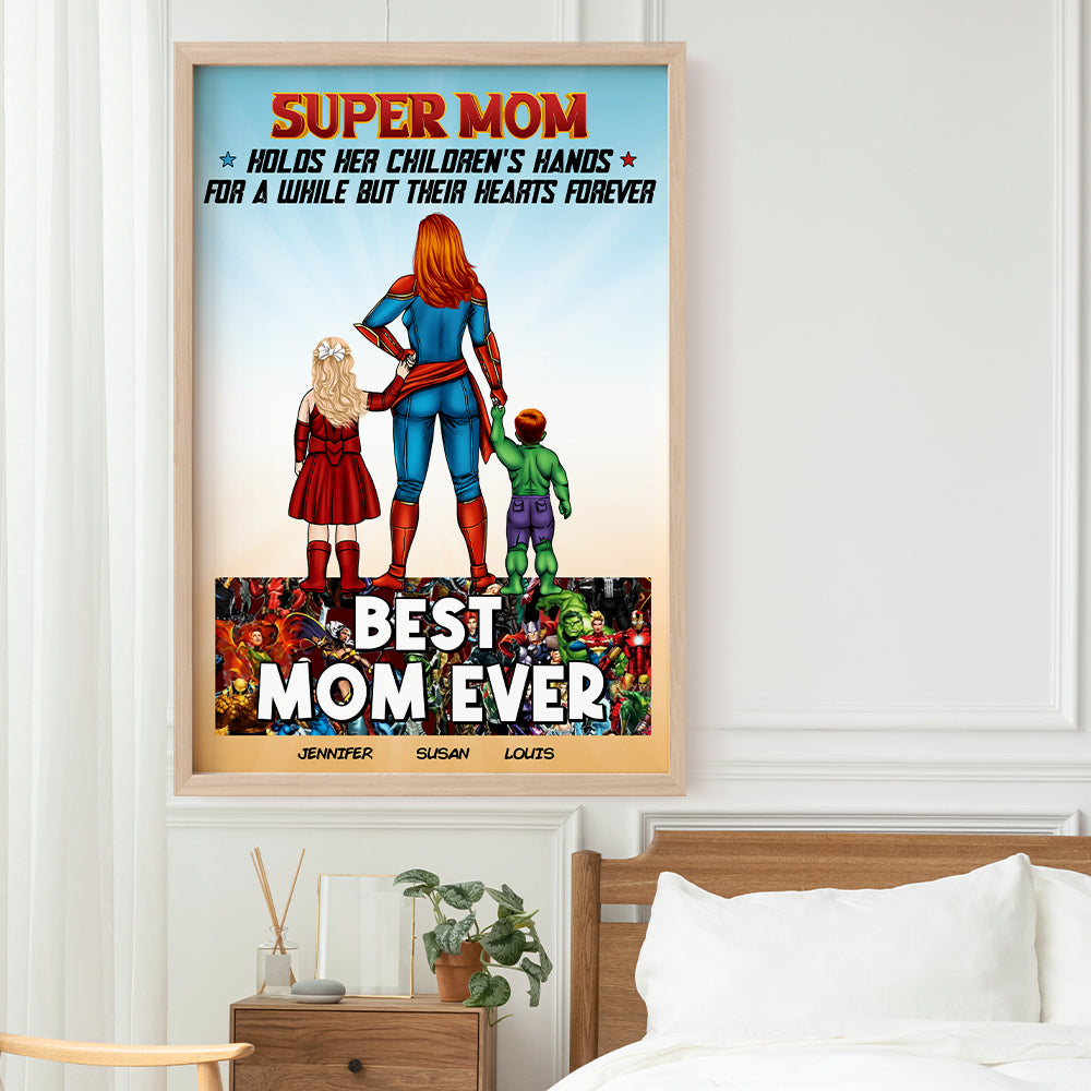 Personalized Super Mom Canvas Print - Custom Gifts for Mother's Day Poster & Canvas PopCulturePrints