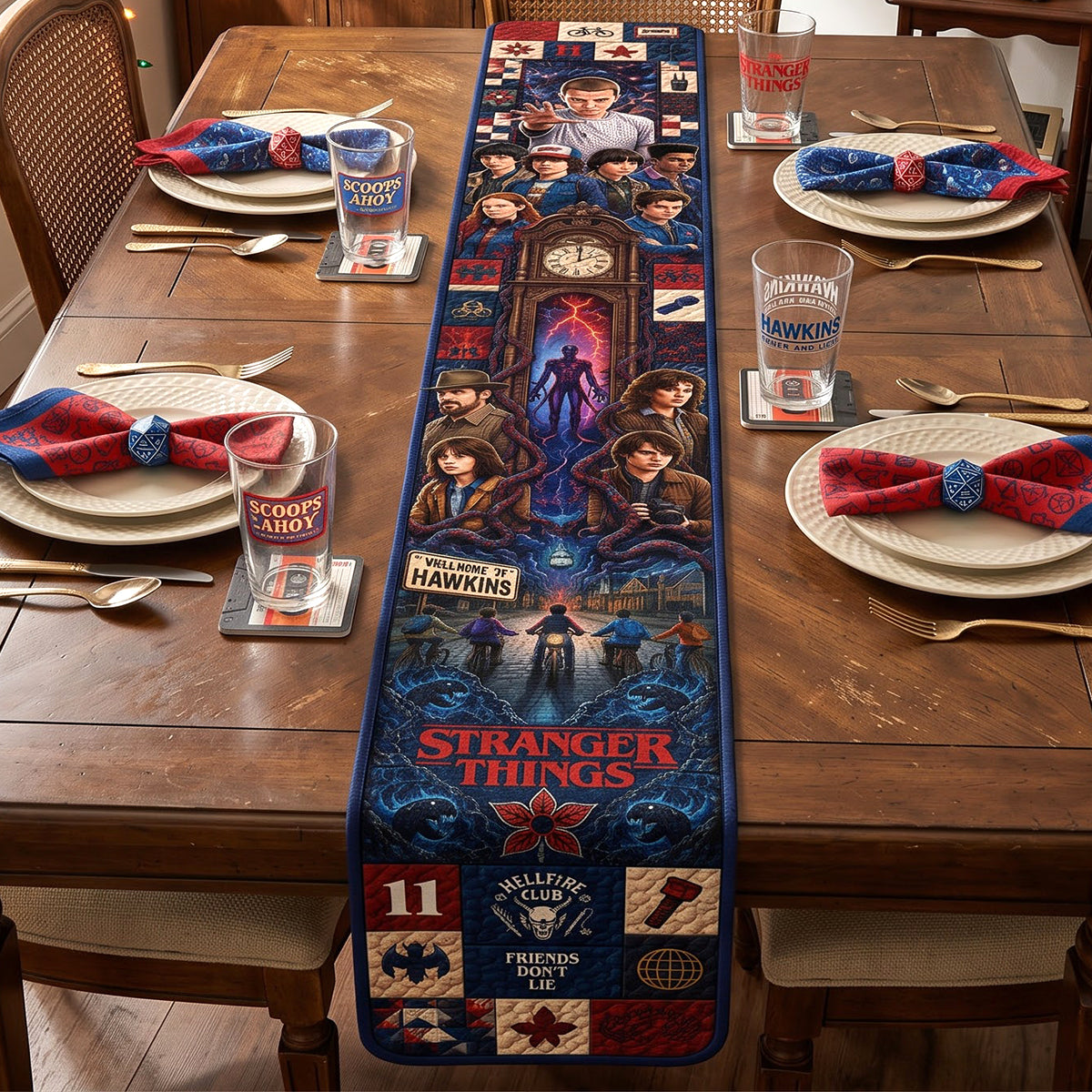 Supernatural Mystery Quilted Table Runner - Personalized Gifts 01hatn140826 Quilted Table Runner PopCulturePrints
