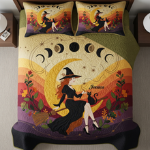 Load image into Gallery viewer, &quot;Embrace the Magic of Autumn - Mabon Witch Moon Quilt Bed Set&quot; - Personalized Gift for Wiccans, Perfect for Halloween and Cozy Nights Blanket PopCulturePrints
