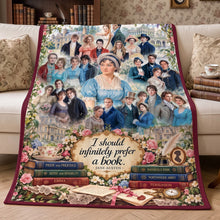 Load image into Gallery viewer, I Should Infinitely Prefer A Book - Personalized Regency Fiction Blanket for Reading Lovers Blanket PopCulturePrints
