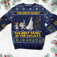 Load image into Gallery viewer, Personalized Family Cosmic Adventure Ugly Sweater – Best Family in the Galaxy
