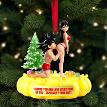 Load image into Gallery viewer, I Adore You – Cheeky Kiss Couple Ornament - Personalized Gift for Couples Ornament PopCulturePrints
