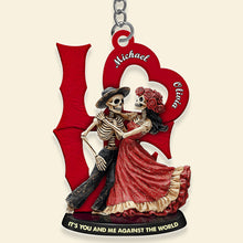 Load image into Gallery viewer, Personalized Skull Couple Keychain - Unique Love Gift for Couples Keychains PopCulturePrints
