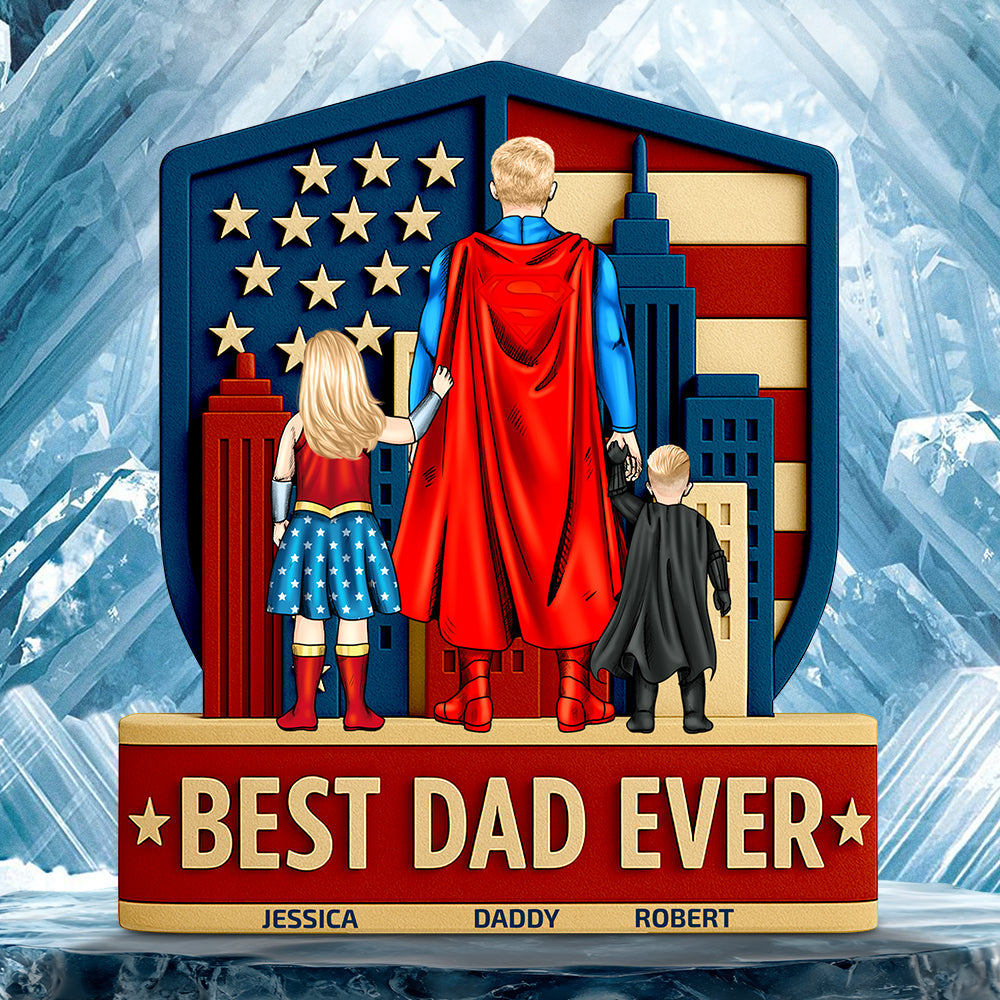 Best Dad Ever Acrylic Plaque - A Personalized Gift for Dads, Grandpas, and More! Shaped Plaques PopCulturePrints