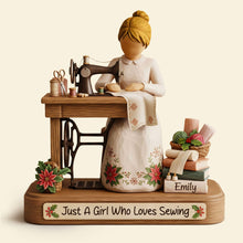 Load image into Gallery viewer, Just A Girl Who Loves Sewing - Personalized Gifts for Sewing Lovers Shaped Plaques PopCulturePrints
