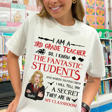 Load image into Gallery viewer, Personalized 3rd Grade Teacher T-Shirt - Fantastic Students Theme
