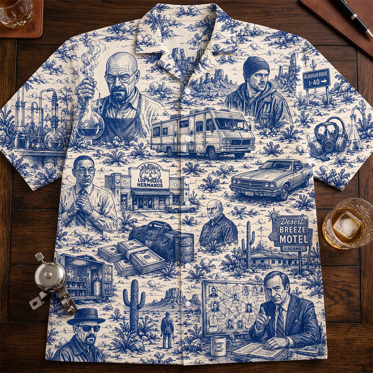 Explore the Vintage Desert: Personalized Hawaiian Shirt - Custom Gift for Fans of Pop Culture & Adventure