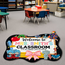 Load image into Gallery viewer, “Welcome to a World of Learning” - Personalized Classroom Welcome Mat for Teachers - Perfect Gift for Educators, School Staff, New Teachers Doormat PopCulturePrints

