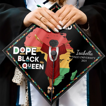 Load image into Gallery viewer, Celebrate Your Achievement - Dope Black King Queen - Personalized Graduation Cap Topper Graduation Cap Topper PopCulturePrints
