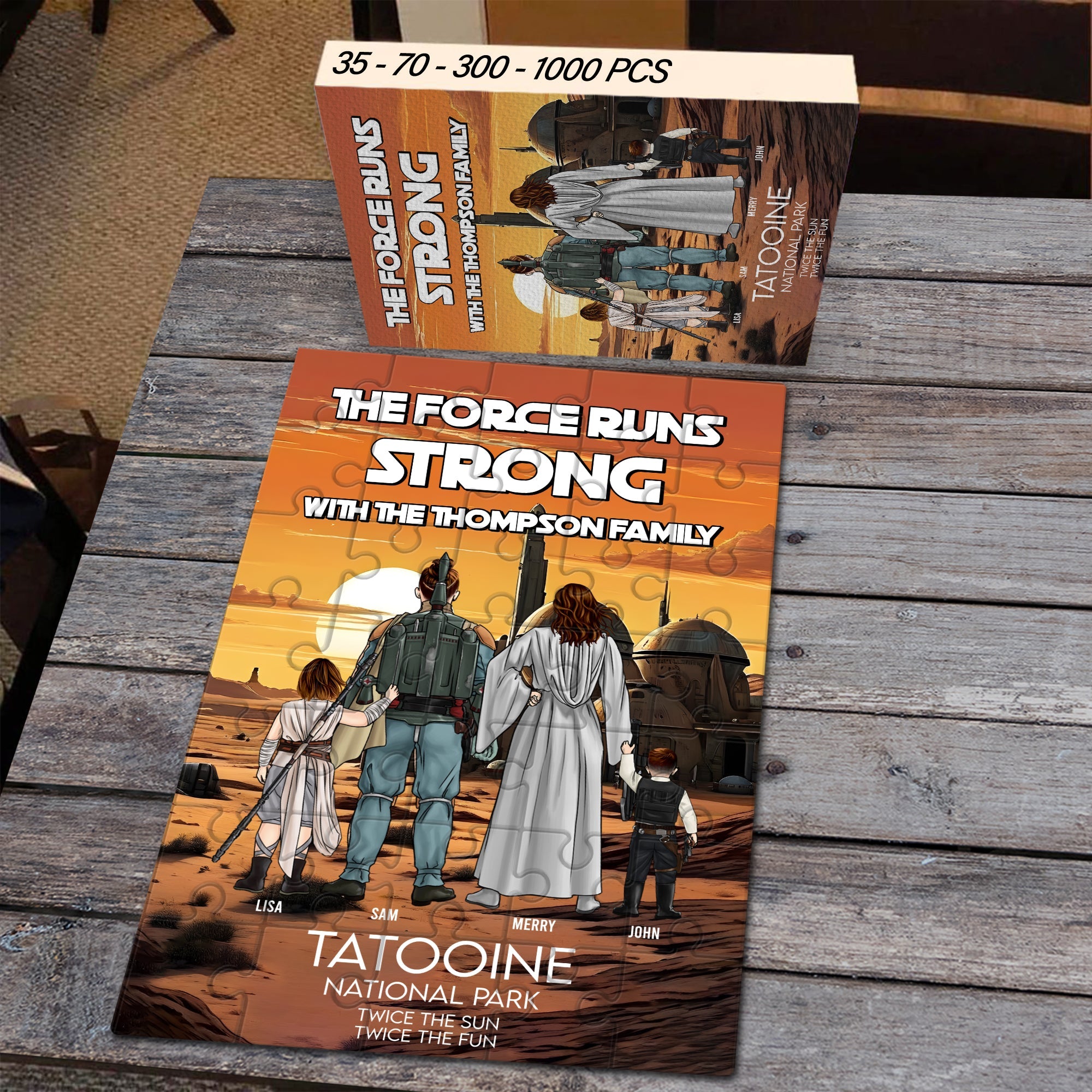 Personalized Family Jigsaw Puzzle – Galactic Adventure Theme Jigsaw Puzzles PopCulturePrints
