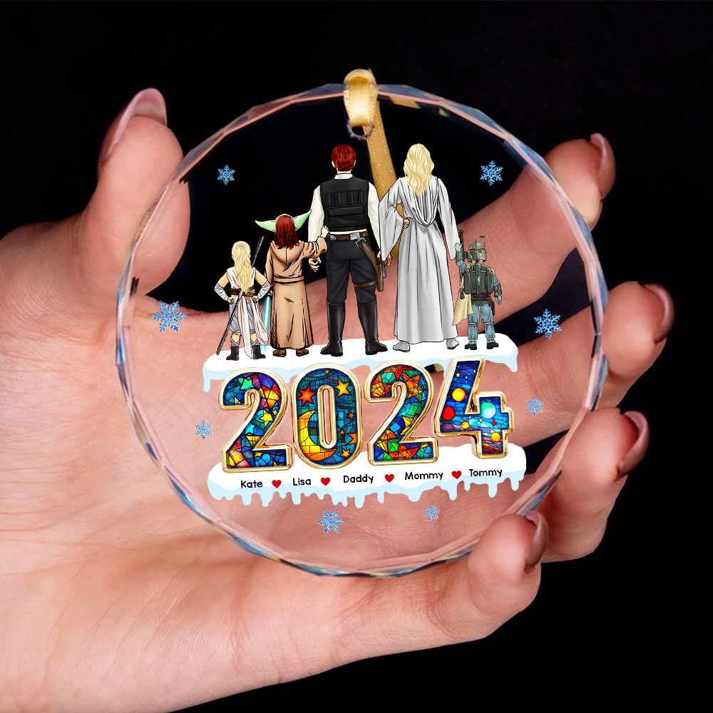 Personalized Family Christmas Ornament with Pop Culture Theme Ornament PopCulturePrints