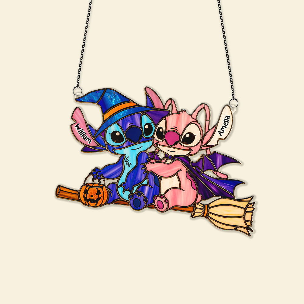 "Spook-tacular Memories: Celebrate Together this Halloween!" - Halloween Couple Suncatcher, Personalized Gifts for Couples Ornament PopCulturePrints