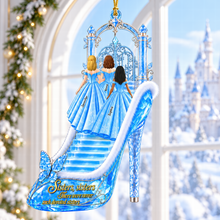 Load image into Gallery viewer, "Sisters, sisters, there were never such devoted sisters" - Enchanted Princess Heels Ornament - Personalized Christmas Gift for Sisters Ornament PopCulturePrints
