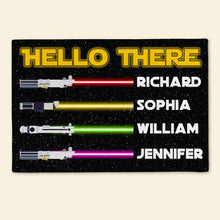 Load image into Gallery viewer, Hello There Personalized Family Door Mat - Custom Sci-Fi Welcome Mat Doormat PopCulturePrints
